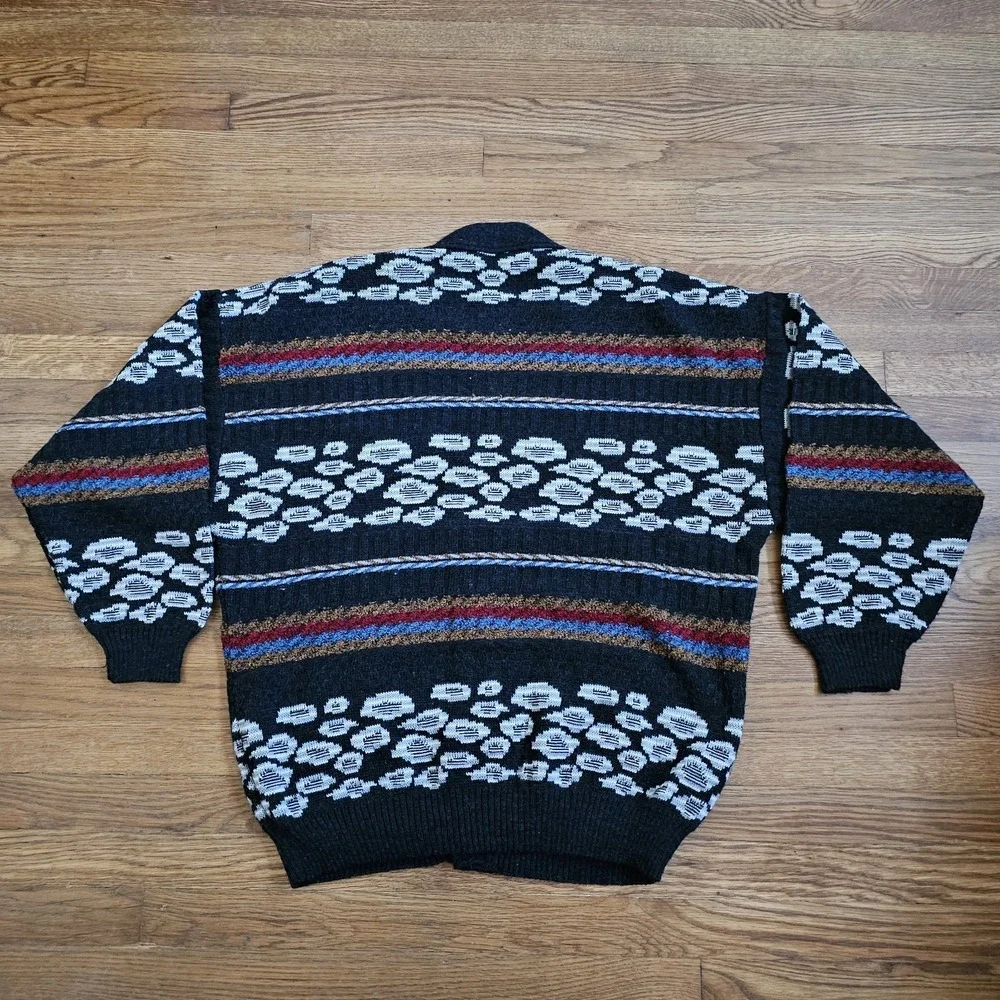 Vintage PRONTO UOMO Grandpa Cardigan Sweater Multicolor  Men's  XL (54)  ITALY